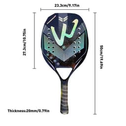 image-Tennis Paddle Racket Carbon Fiber Tennis Racket For Adults Foam Padel Racket Carry Bag Included Beach Supplies For Outdoor Park
