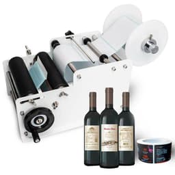 image-SUMEVE Manual Labeling Machine Bottle Adjustable Semi-Automatic Sticker Machine For Business Glass Metal Bottle MT30