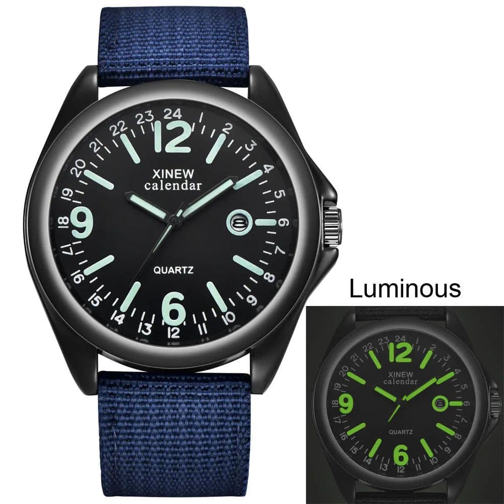 image-Glow In The Dark Men Watches Tops Brand Luxury Military Mens Clock Quartz Army Watch Black Dial Date Luxury Sport Wrist Watch