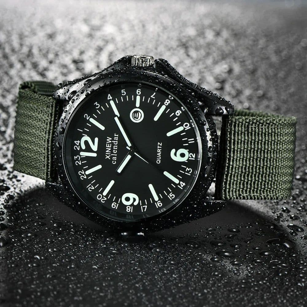 image-Glow In The Dark Men Watches Tops Brand Luxury Military Mens Clock Quartz Army Watch Black Dial Date Luxury Sport Wrist Watch