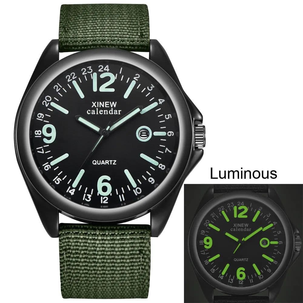 image-Glow In The Dark Men Watches Tops Brand Luxury Military Mens Clock Quartz Army Watch Black Dial Date Luxury Sport Wrist Watch