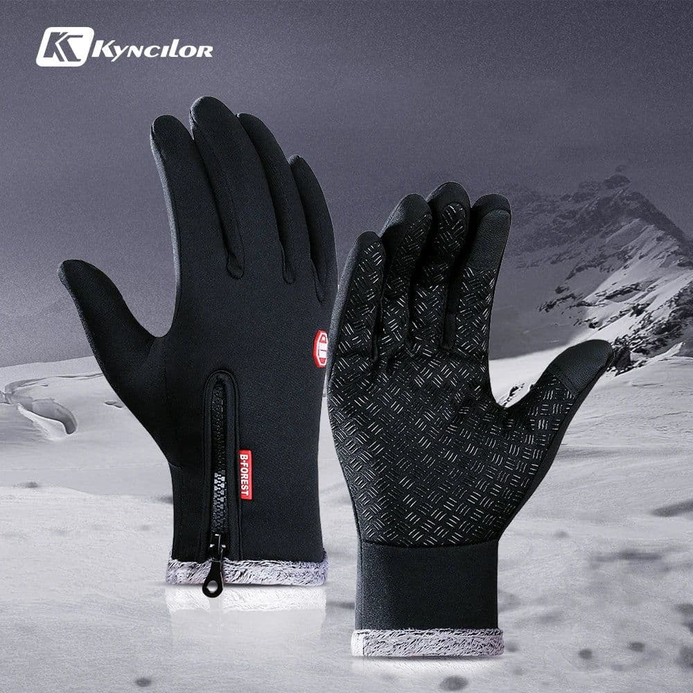 image-Kyncilor Cold Winter Hiking Bicycle Gloves ciclismo Thicker Anti Slip Fleece Wind stop Touch Screen Warm Cycling Gloves
