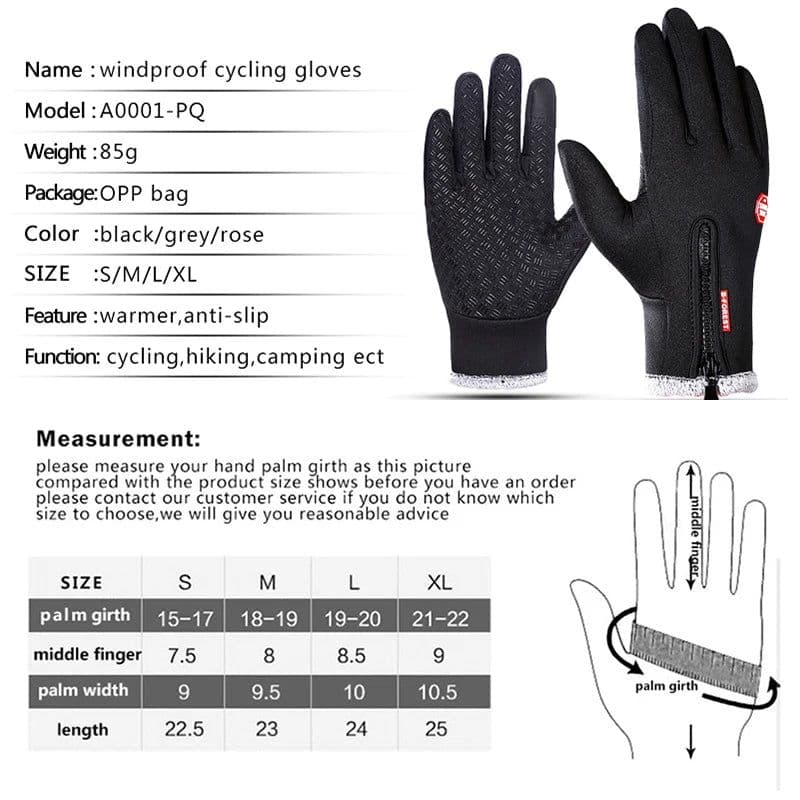 image-Kyncilor Cold Winter Hiking Bicycle Gloves ciclismo Thicker Anti Slip Fleece Wind stop Touch Screen Warm Cycling Gloves