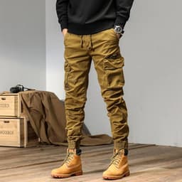 image-CAAYU Joggers Cargo Pants Men Casual Y2k MultiPocket Male Trousers Sweatpants Streetwear Techwear Tactical Track Black Pants Men