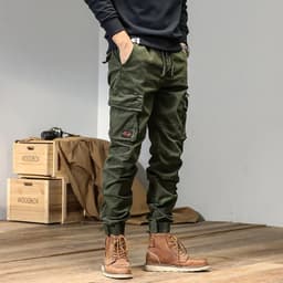 image-CAAYU Joggers Cargo Pants Men Casual Y2k MultiPocket Male Trousers Sweatpants Streetwear Techwear Tactical Track Black Pants Men