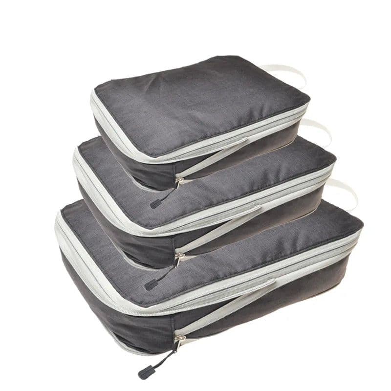 image-Travel Storage Bag Compressible Packing Cubes Foldable Waterproof Travel Suitcase Nylon Portable With Handbag Luggage Organizer