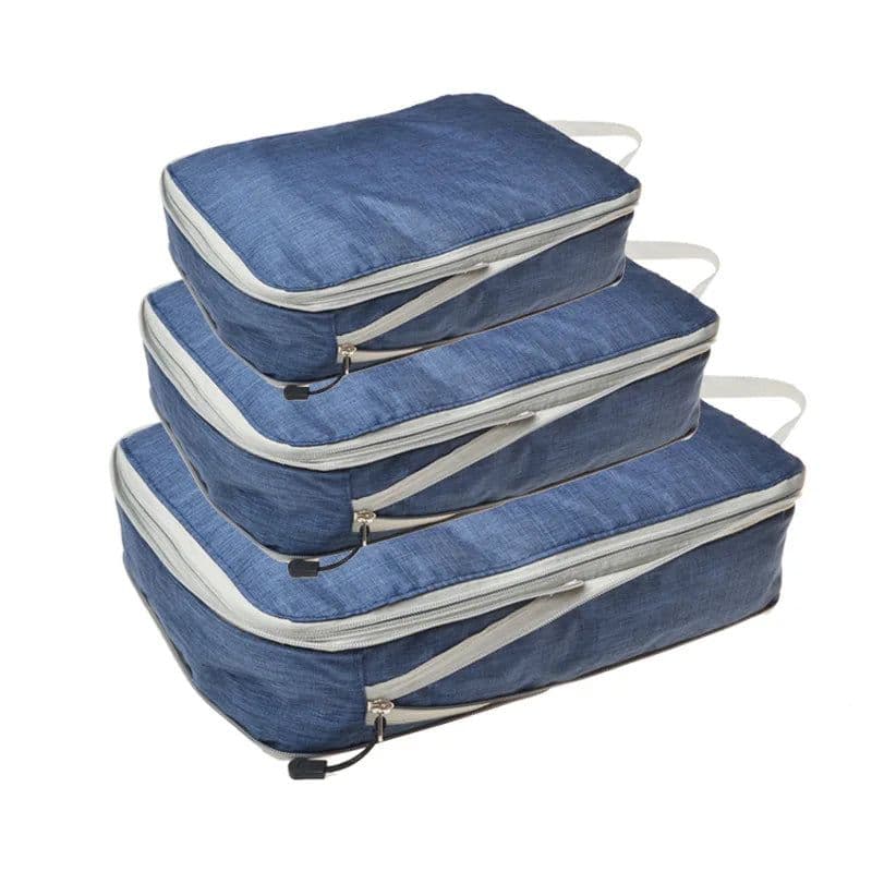 image-Travel Storage Bag Compressible Packing Cubes Foldable Waterproof Travel Suitcase Nylon Portable With Handbag Luggage Organizer