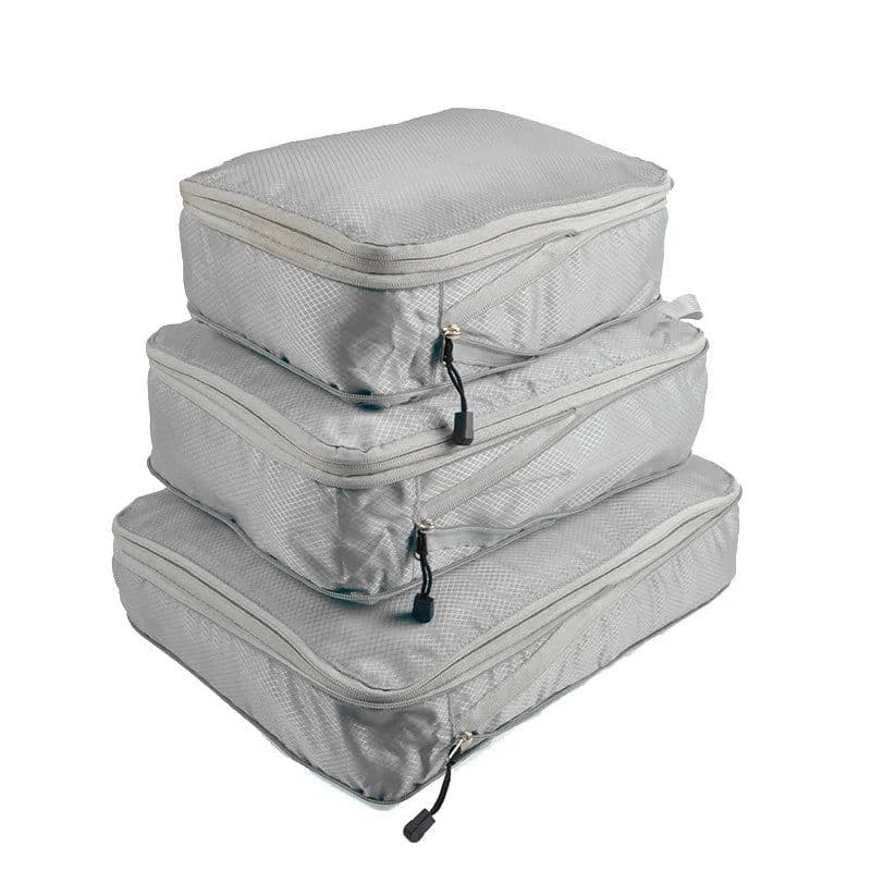 image-Travel Storage Bag Compressible Packing Cubes Foldable Waterproof Travel Suitcase Nylon Portable With Handbag Luggage Organizer