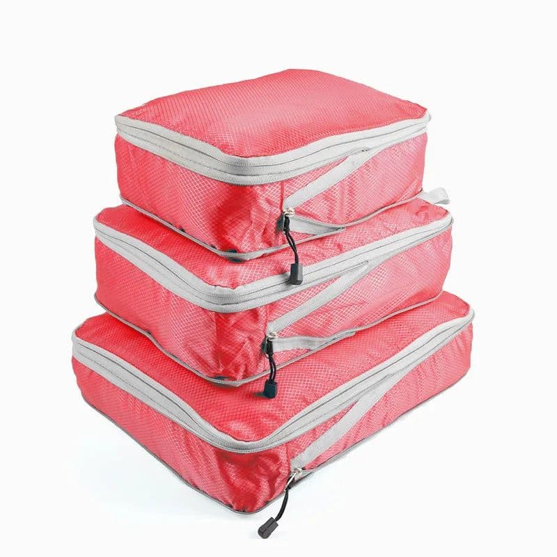 image-Travel Storage Bag Compressible Packing Cubes Foldable Waterproof Travel Suitcase Nylon Portable With Handbag Luggage Organizer