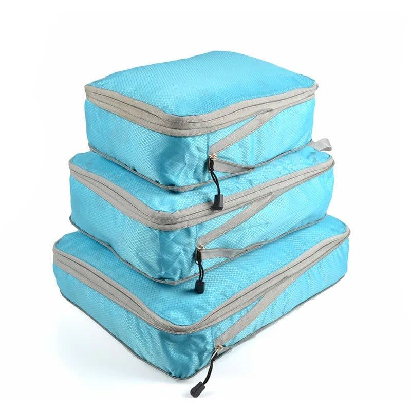 image-Travel Storage Bag Compressible Packing Cubes Foldable Waterproof Travel Suitcase Nylon Portable With Handbag Luggage Organizer