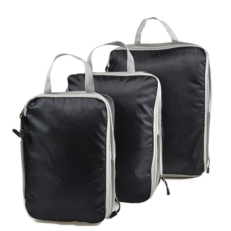 image-Travel Storage Bag Compressible Packing Cubes Foldable Waterproof Travel Suitcase Nylon Portable With Handbag Luggage Organizer