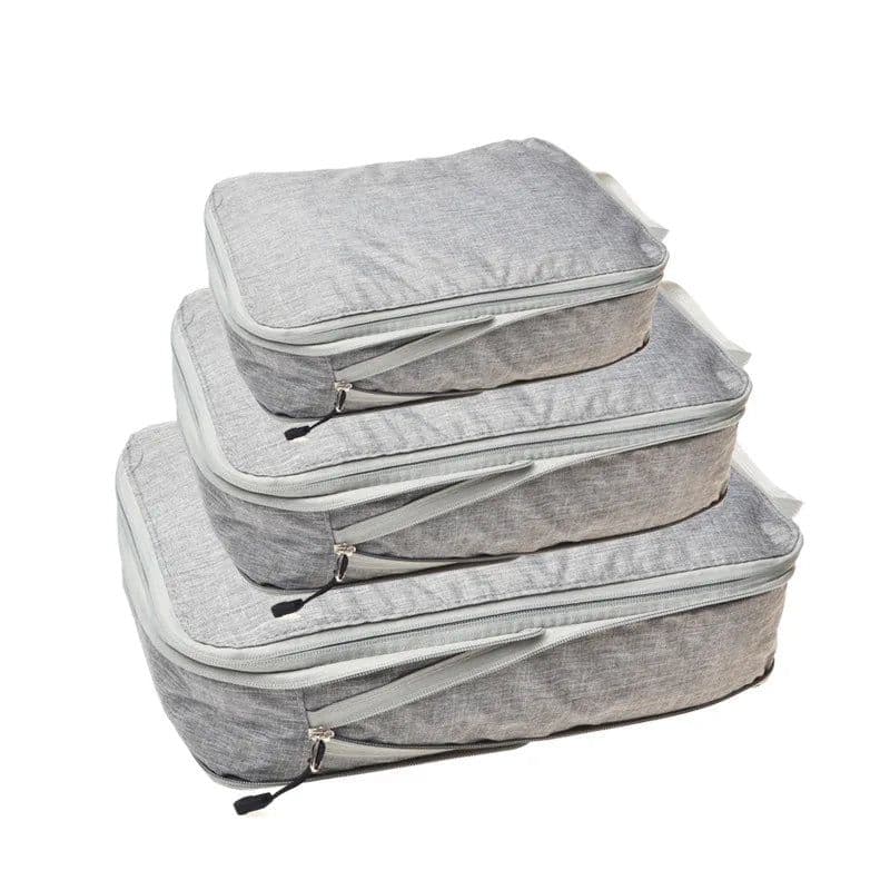 image-Travel Storage Bag Compressible Packing Cubes Foldable Waterproof Travel Suitcase Nylon Portable With Handbag Luggage Organizer