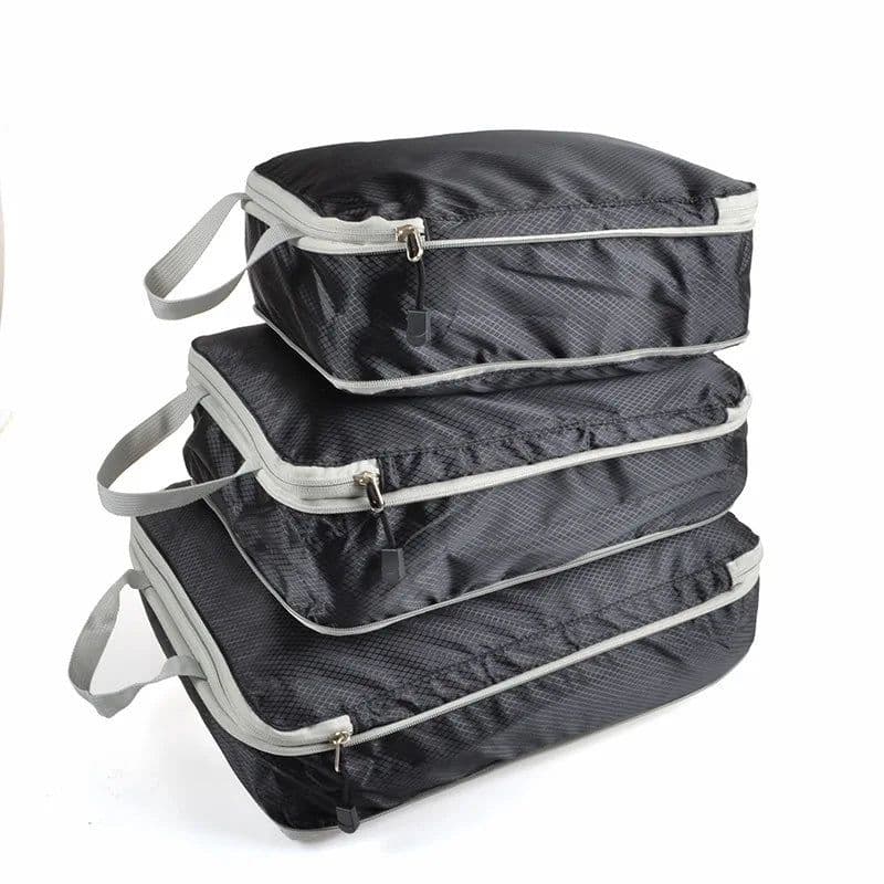 image-Travel Storage Bag Compressible Packing Cubes Foldable Waterproof Travel Suitcase Nylon Portable With Handbag Luggage Organizer
