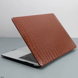 image-Laptop Case For Macbook Air 13 Case PVC Hard bottom shell For Macbook Pro Retina 13 PU leather Case For 2023 MacBook 14 15 Cover