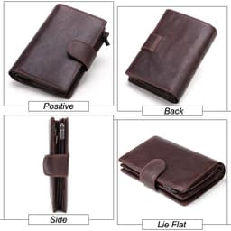 image-GENODERN Genuine Leather Men's Passport Cover Wallet Large Capacity Passport Holder Coin Purse Men Organizer Wallets Card Holder