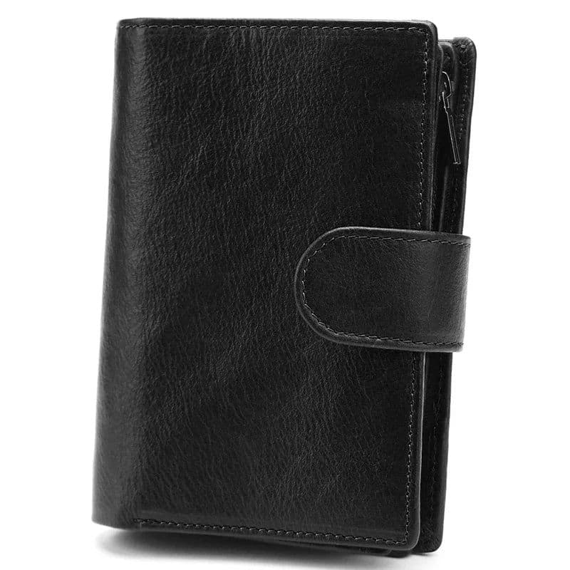 image-GENODERN Genuine Leather Men's Passport Cover Wallet Large Capacity Passport Holder Coin Purse Men Organizer Wallets Card Holder