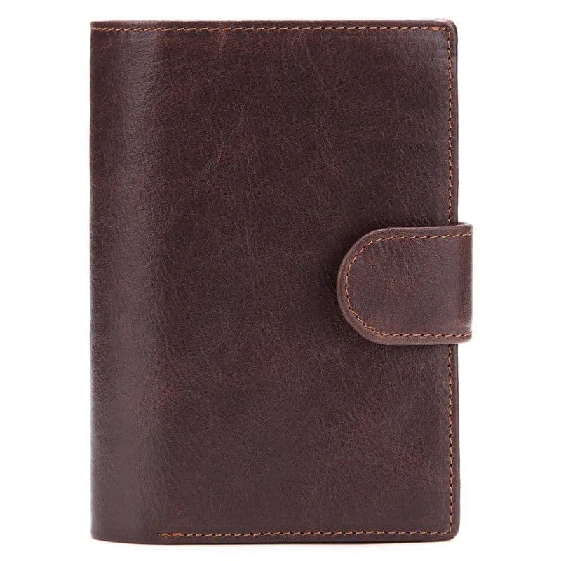 image-GENODERN Genuine Leather Men's Passport Cover Wallet Large Capacity Passport Holder Coin Purse Men Organizer Wallets Card Holder