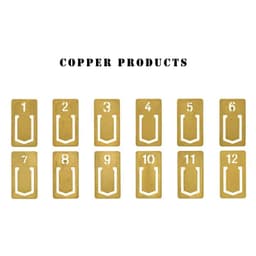 image-12pcs Copper Bookmark Retro Brass Metal Bookmarks For Midori Traveler's Notebook Monthly Planner Accessories Vintage Stationery