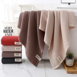 image-70x140cm high qualityWaffle towel Bathroom accessories смsolid color towel absorbent strong Wipe towel after exercise