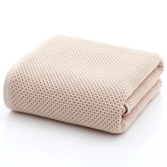 image-70x140cm high qualityWaffle towel Bathroom accessories смsolid color towel absorbent strong Wipe towel after exercise