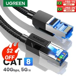image-UGREEN CAT8 Ethernet Cable 40Gbps 2000MHz CAT 8 Networking Cotton Braided Internet Lan Cord for Laptops PS 4 Router RJ45 Cable