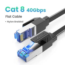 image-UGREEN CAT8 Ethernet Cable 40Gbps 2000MHz CAT 8 Networking Cotton Braided Internet Lan Cord for Laptops PS 4 Router RJ45 Cable