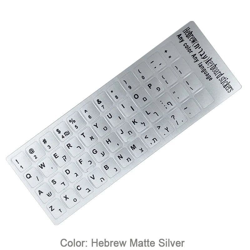 image-SR Standard Matte 3 in 1 Hebrew 15 Kinds Keyboard Stickers Language English Russian Letter Film for PC Laptop Accessories