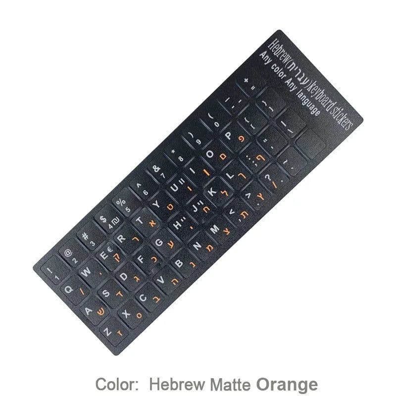 image-SR Standard Matte 3 in 1 Hebrew 15 Kinds Keyboard Stickers Language English Russian Letter Film for PC Laptop Accessories
