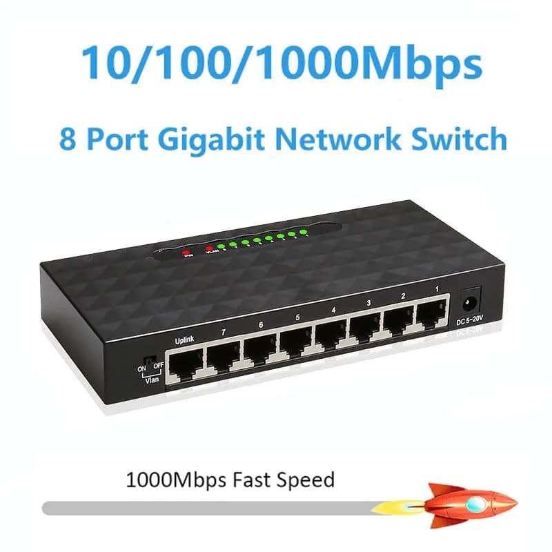 image-8 Port 1000Mbps Gigabit Network Switch Ethernet Smart Switcher High Performance RJ45 Hub Internet Splitter
