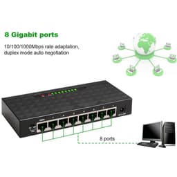 image-8 Port 1000Mbps Gigabit Network Switch Ethernet Smart Switcher High Performance RJ45 Hub Internet Splitter