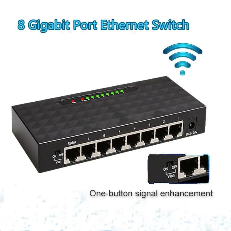 image-8 Port 1000Mbps Gigabit Network Switch Ethernet Smart Switcher High Performance RJ45 Hub Internet Splitter