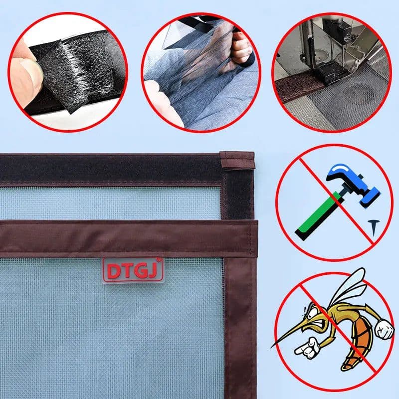 image-Magnetic Mesh Screen Door Mosquito Net, Anti Fly Insect Door Mesh, Open from Side 2,Automatic Closing, Size Can Be Customized