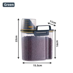 image-Dog Cat Food Pail Plastic Storage Tank with Measuring Cup Container Moisture-proof Sealed Jar Pet Supplies Accessories