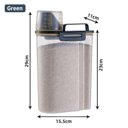 image-Dog Cat Food Pail Plastic Storage Tank with Measuring Cup Container Moisture-proof Sealed Jar Pet Supplies Accessories