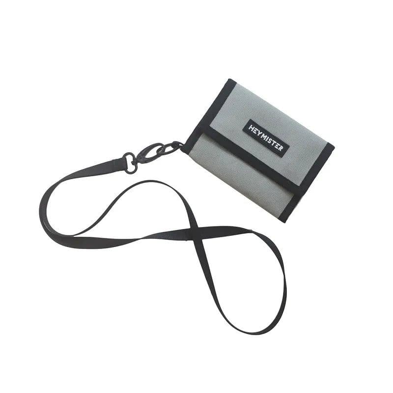 image-Fashion Wallets for Teens Hasp Zipper Canvas Male Coin Purse with Strap Credit Cards ID Holder Money Bags for Boys Girls