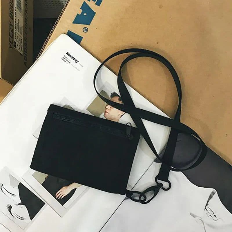 image-Fashion Wallets for Teens Hasp Zipper Canvas Male Coin Purse with Strap Credit Cards ID Holder Money Bags for Boys Girls