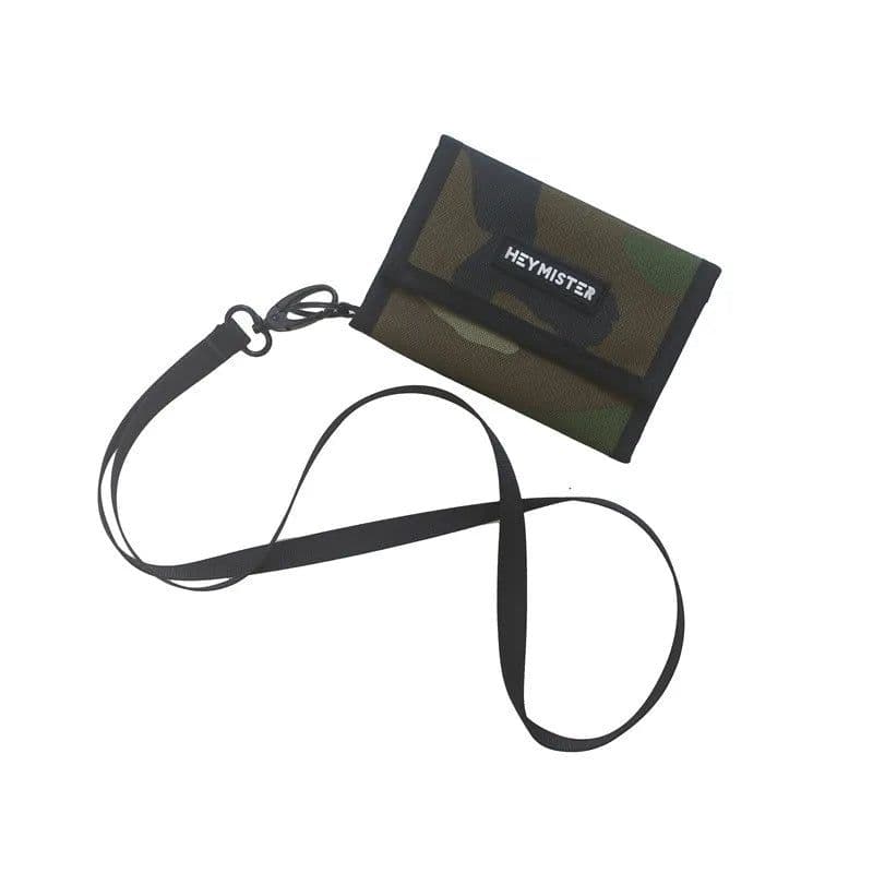 image-Fashion Wallets for Teens Hasp Zipper Canvas Male Coin Purse with Strap Credit Cards ID Holder Money Bags for Boys Girls