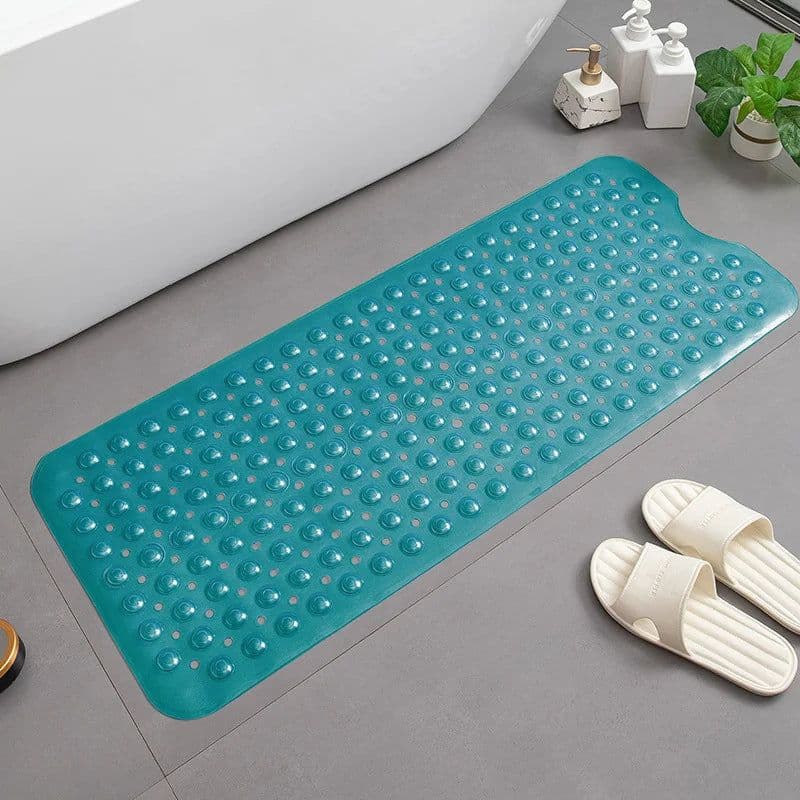 image-PVC Bathroom Non-slip Mat Bathtub Massage Mat Household Carpet Mat Shower Room Floor Mat with Suction Cup 100*40CM