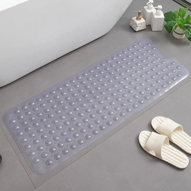 image-PVC Bathroom Non-slip Mat Bathtub Massage Mat Household Carpet Mat Shower Room Floor Mat with Suction Cup 100*40CM