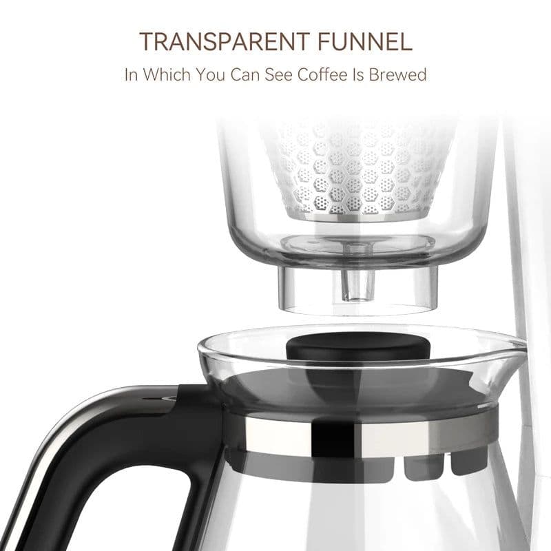 image-HiBREW 3 in 1 America Drip Coffee Machine Pour Over Coffee Maker Glass Teapot Hot Tea Maker 750ML H12