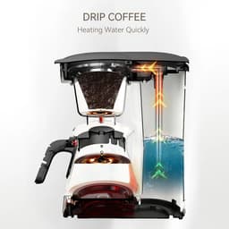image-HiBREW 3 in 1 America Drip Coffee Machine Pour Over Coffee Maker Glass Teapot Hot Tea Maker 750ML H12