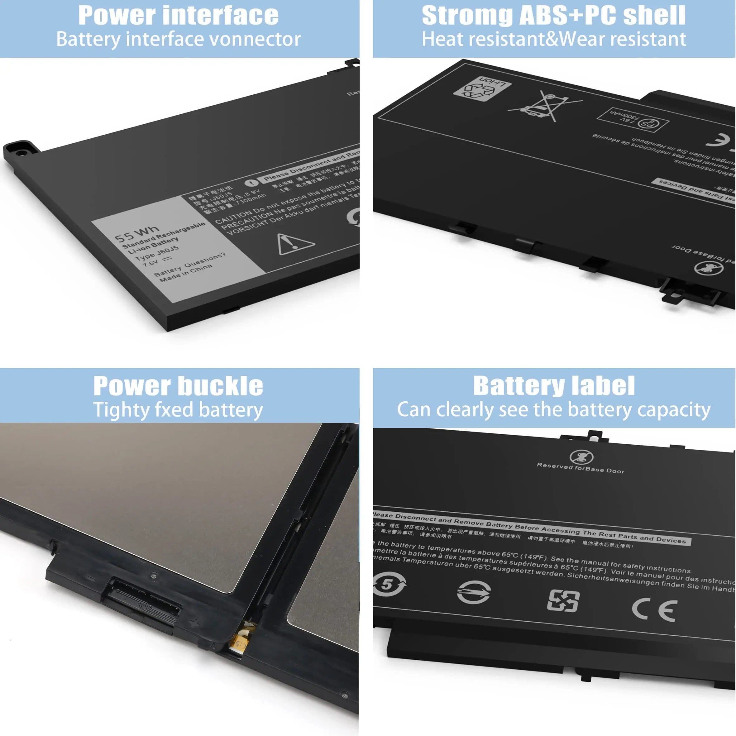 image-E7470 E7270 J60J5 Battery for Dell Latitude 7470 7270 Laptop Battery 1W2Y2 0MC34Y MC34Y R1V85 242WD GG4FM WYWJ2 451-BBSX BBSY