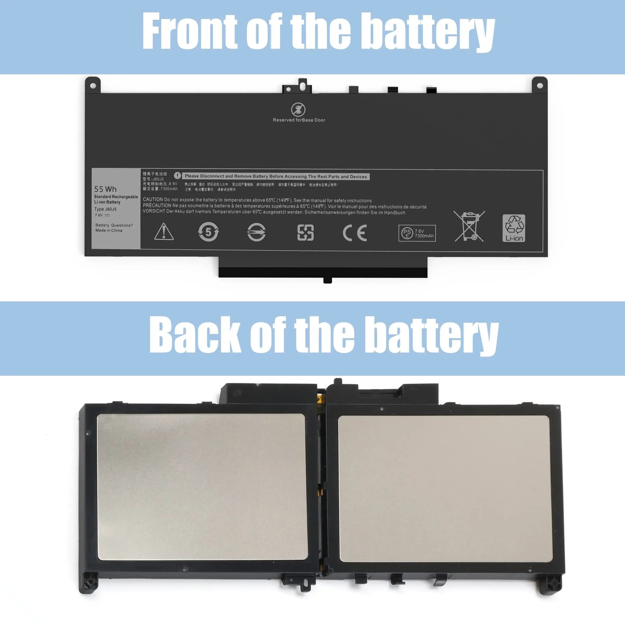 image-E7470 E7270 J60J5 Battery for Dell Latitude 7470 7270 Laptop Battery 1W2Y2 0MC34Y MC34Y R1V85 242WD GG4FM WYWJ2 451-BBSX BBSY