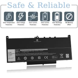 image-E7470 E7270 J60J5 Battery for Dell Latitude 7470 7270 Laptop Battery 1W2Y2 0MC34Y MC34Y R1V85 242WD GG4FM WYWJ2 451-BBSX BBSY
