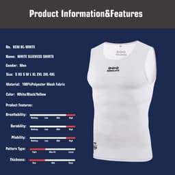 image-KEMALOCE Cycling Base Layer Sleevess Breathable White 2023 Cool Cycle Sleevess Vest Quick Dry Summer MTB Vest Bike Undershirts