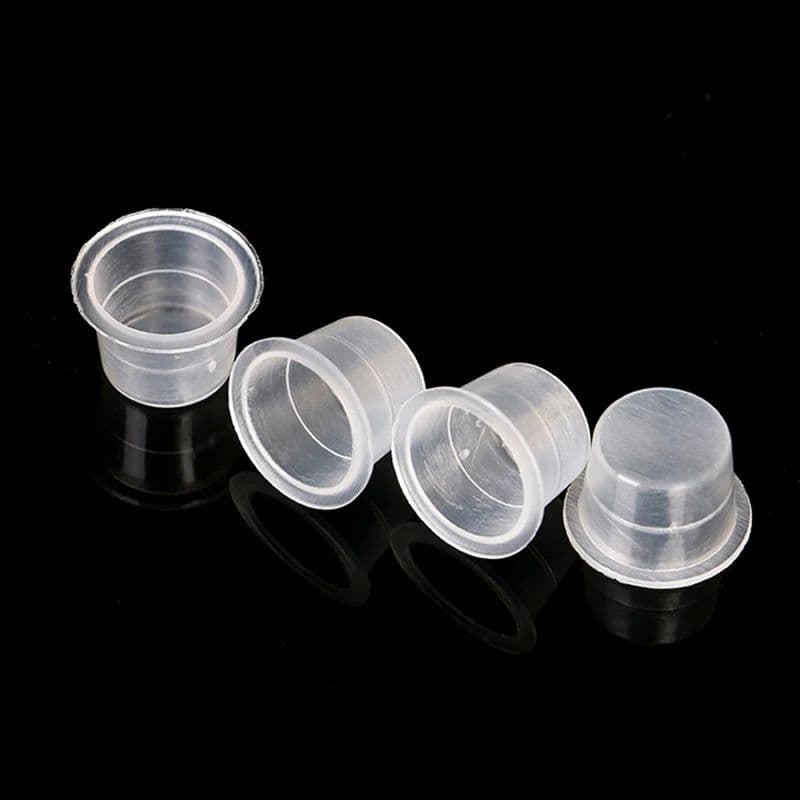 image-100 PCS Plastic Disposable Microblading Tattoo Ink Cups S/M/L Permanent Makeup Pigment Clear Holder Container Cap