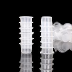 image-100 PCS Plastic Disposable Microblading Tattoo Ink Cups S/M/L Permanent Makeup Pigment Clear Holder Container Cap