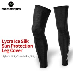 image-ROCKBROS Anti UV400 Cycling Leg Warmers Compression Knee Pad Protector Leg Sleeves Outdoor Sports Safety Soccer Running Leggings