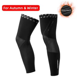 image-ROCKBROS Anti UV400 Cycling Leg Warmers Compression Knee Pad Protector Leg Sleeves Outdoor Sports Safety Soccer Running Leggings
