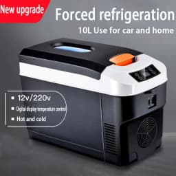 image-10L Car Refrigerator Mini Fridge Vehicle And Home Use Dormitory Truck Cold And Hot Dual-Use Temperature Control Digital Display